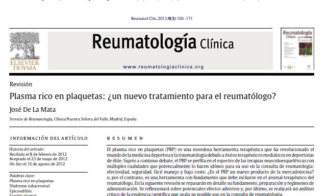 Revista reumatología clinic 23 de mayo del 2012 que