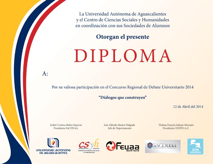 Diploma Medida: 23 x 30 cm Material de Impresión: Cartulina