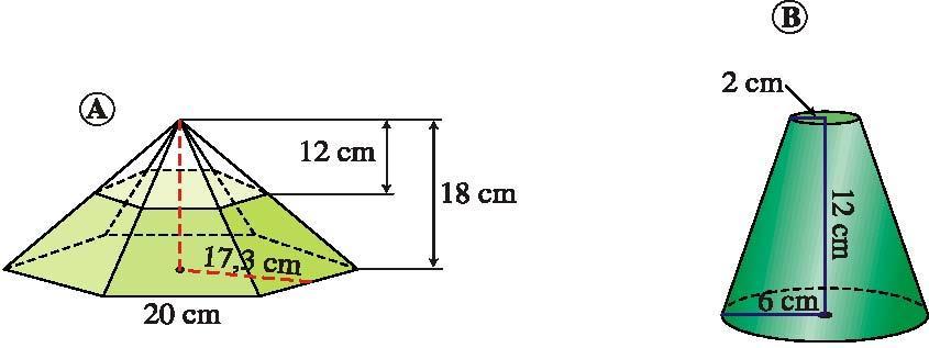 Calcula el volumen de un cono cuya generatriz mide 12 cm y el radio de su base es de 5 cm. EJERCICIO 112.