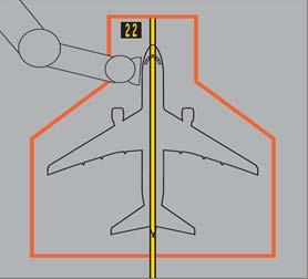 Capítulo 2 Señales en Plataformas de Estacionamiento de Aeronaves Figura 2-18-2 Señal de designación del puesto de estacionamiento con pasarela Figura 2-18-3.