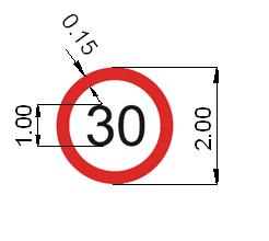 Capítulo 4 Señales obligatorias y de información en números el valor de la velocidad máxima a respetar. Las dimensiones y configuración se observan en la Figura 4-1-4.
