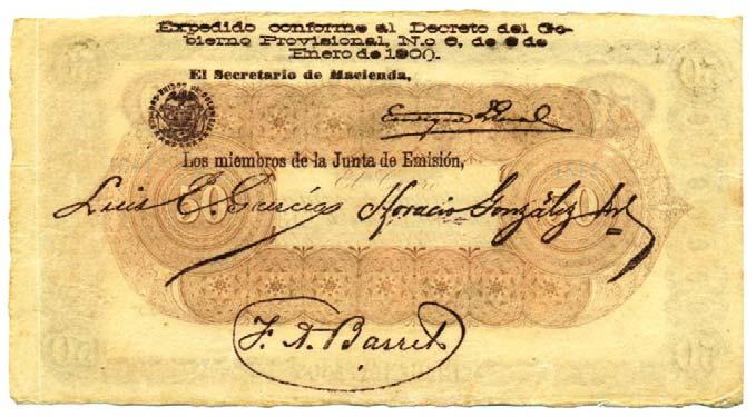50 pesos, Banco de Santander, resellado en 1900 (Reverso) Memoria Numismática 50 años de la muerte de John F. Kennedy (Nov. 22, 1963 Nov.