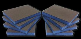 ESPONJAS CARROCERÍA AZUL / AUTOMOTIVE PADS NEW SYSTEM BLUE Esponjas van revestidas con abrasivo en ambas caras.