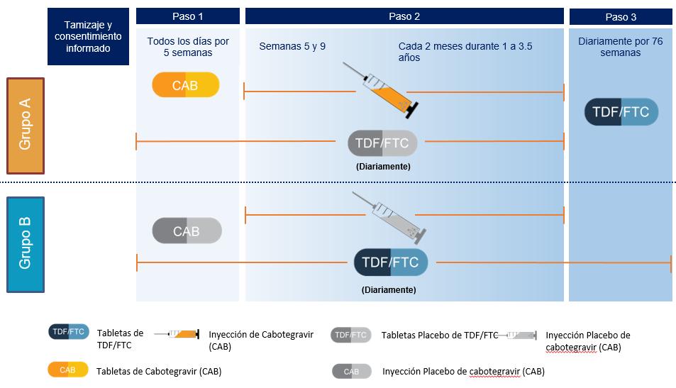 Investigación: HPTN083 estudios Fase II HPTN 083: Estudio randomizado internacional para demostrar no inferioridad de cabotegravir vs. TDF-FTC.