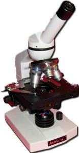 Microscopio monocular "Arcano" GZ 640L PM con luz. Ideal para enseñanza, uso veterinario, médico y en patología ambulatoria en 360º. Oculares 10XWF y 16XWF. Objetivos acromáticos 4X n. 0.10, 10X na 0.
