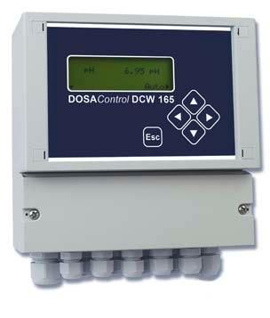 1.1.4 DOSAControl Medidor y regulador DCW 165 Regulador monocanal para sensores potenciostáticos y amperométricos para medir: valor ph, cloro libre, cloro total, dióxido de cloro, clorito, ozono,
