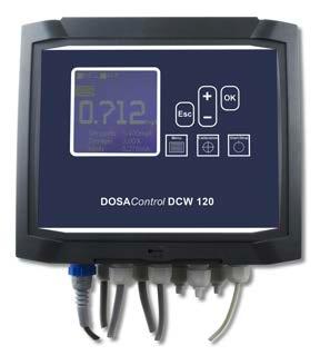 1.1.2 DOSAControl Medidor y regulador DCW 120 MF Regulador monocanal y de programación libre para los siguientes sensores potenciostáticos: ph, redox (ORP), conductividad, temperatura, turbidez,