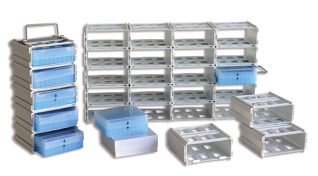 Contenedores de aluminio para gradillas Aptos para gradillas de plástico o cartón para tubos de 0,2, 0,5, 1,5 y 2ml, placas microtiter, placas PCR, placas Depwell, tubos cónicos de 15 o 50ml, Para su