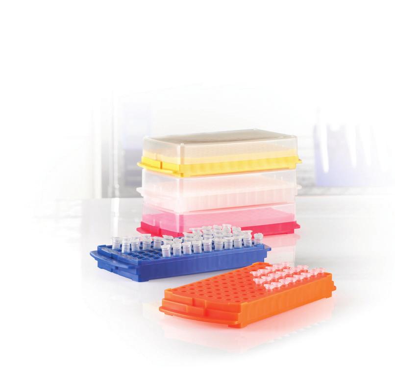 () Descripción y capacidad Color 42250 Gradilla PCR 144x0,2ml Natural 130x130x32 42251 Gradilla PCR 144x0,2ml Azul 130x130x32 42252 Gradilla PCR 144x0,2ml Amarillo 130x130x32 42253 Gradilla PCR