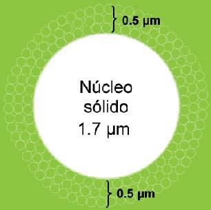 cambiar el sistema por uno de alta resolución. Un vistazo al interior de Poroshell 120. La partícula de 2.7 µm tiene un núcleo sólido (1.7 µm) y una capa externa porosa de 0.