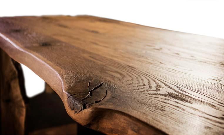 BOBAL Fabricadas en madera Maciza de Roble de 4cm de grosor. Con largos de hasta 3m y anchos de hasta 1,30m.