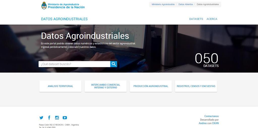 Portal Datos Abiertos Ministerio de Agroindustria http://www.agroindustria.gob.ar/datosabiertos/ Cómo está instrumentado?