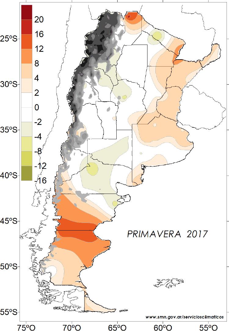 Valores mayores a 20 días se han presentado en el oeste del NOA, Cuyo, oeste de La Pampa, sudoeste de Buenos Aires y en la Patagonia, como lo muestra la Figura 38.