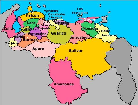 Gráfico No. 3 Mapa Político de la República Bolivariana de Venezuela Tabla No.