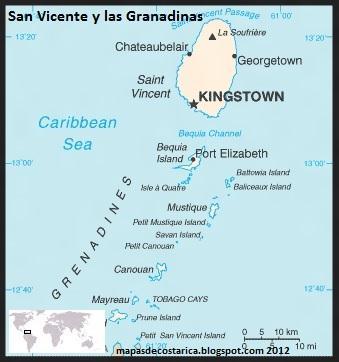 Gráfico No. 21 Mapa de San Vicente y Las Granadinas. Tabla No. 10 Datos Generales San Vicente y Las Granadinas St.