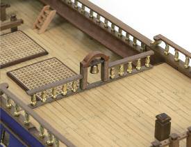 Construye el buque Soleil Royal Construye el pasamanos del parapeto del castillo con un listón de nogal de 2