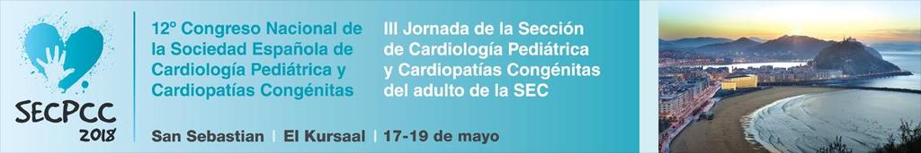 Miércoles 16 de mayo 2018 16:00-20:00 T1 Salón de Actos Colegio de Médicos de Donostia Prueba de esfuerzo cardiopulmonar (PECP) y deporte en pacientes con cardiopatía congénita Coordinador de Taller: