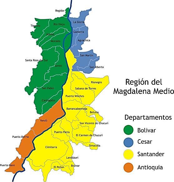 Mapa3. Región del magdalena medio.