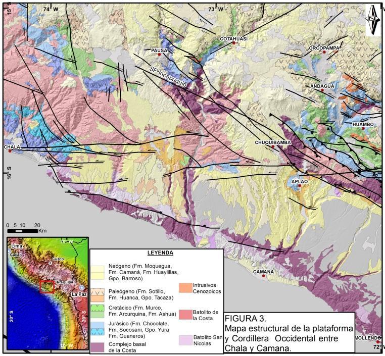 A continuación describimos el sistema de fallas Transandino del Sur de Perú, considerando las unidades morfoestructurales de Perú y Bolivia (Fig. 1)