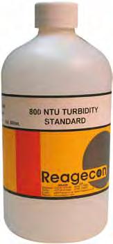 1% Aprobados por la EPA de EEUU Disoluciones patrón de turbidez Reagecon Se utiliza en la certificación, las disoluciones de patrón primario de turbidez REAGECON, trazables directamente a Standard