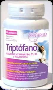 COMPLEMENTOS DIETÉTICOS ZENTRUM ZENTRUM TRIPTÓFANO ZENTRUM GLUCOPLAN CONTROL Complemento alimenticio. L-Triptófano (300 mg), Hidróxido de magnesio (294 mg, eq.