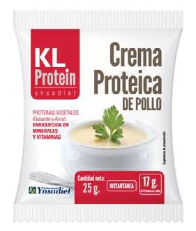 DIETA PROTÉICA KL PROTEIN CREMA PROTEICA DE CHAMPIÑONES CREMA PROTEICA DE ESPÁRRAGOS CREMA PROTEICA DE POLLO CREMA PROTEICA DE VERDURAS : Proteína de guisante (35%), Proteína de arroz (35%), Aroma