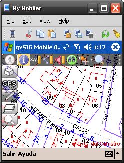 4. gvsigmobile Uso de gvsigmobile: Acceso a shapefiles Acceso a ortofotos Acceso servicios WMS con Consulta de datos catastrales