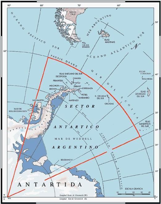 Sector Antártico Argentino Decreto Nro 8944 de 1946, ratificado en 1957: Fija dependencia