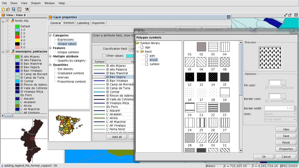 3. gvsig Desktop: Características Simbología avanzada: Leyenda por densidad de puntos. Editor de símbolos. Leyenda de símbolos graduados y Leyenda de símbolos proporcionales.