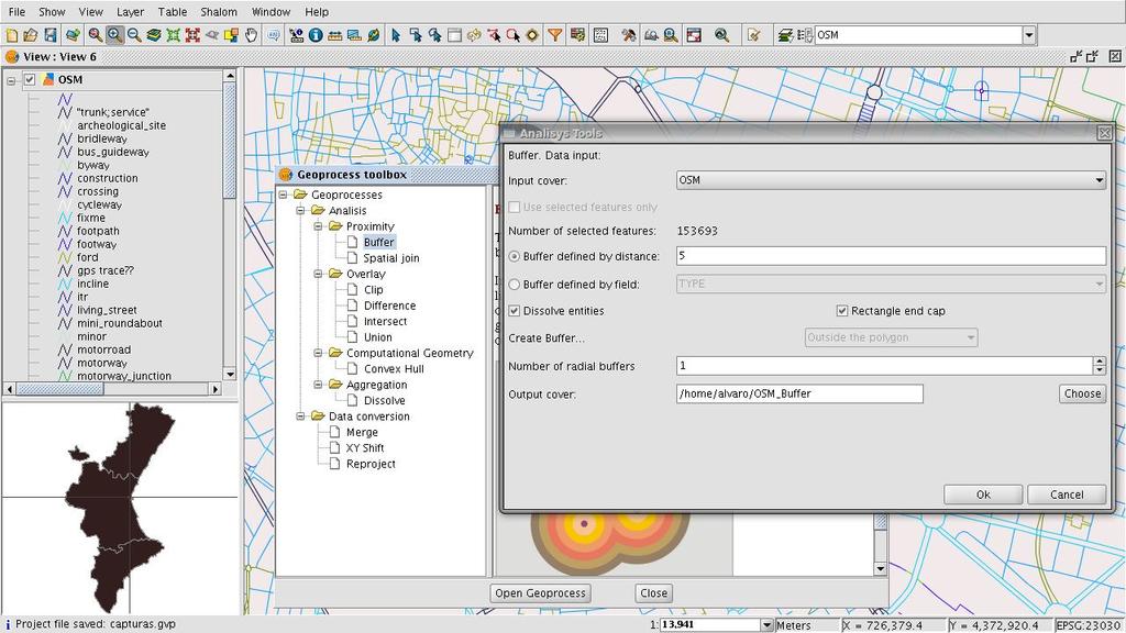 3. gvsig Desktop: Características Geoprocesamiento avanzado: Algoritmos