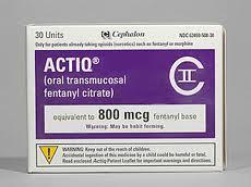 ACTIQ 800 mcg (Citrato de fentanilo transmucoso oral) Comprimido transmucoso con aplicador plástico integrado e.