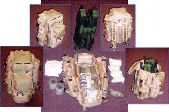 Apéndice F Warrior Aid and Litter Kit (WALK) (Kit de Auxilio al Combatiente y Camilla) Los siguientes items están incluidos como componentes del WALK: 1 x morral (WALK) 10 x guantes (trauma, nitrilo,