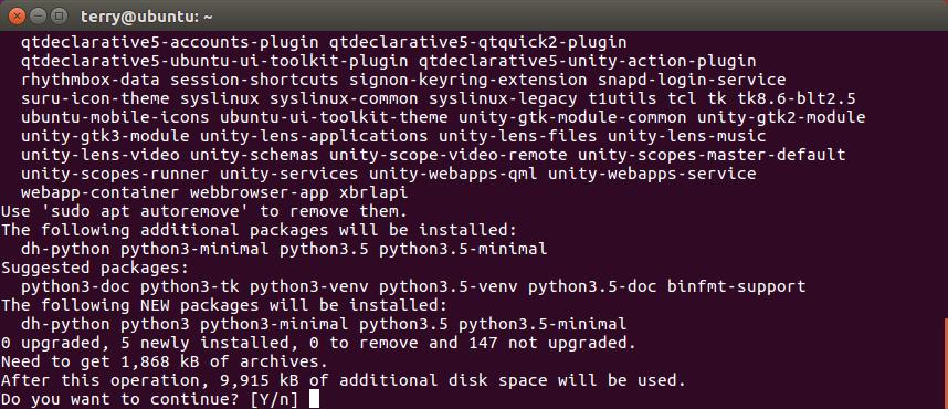 Imagen 2: Aceptar la instalación de python3 Libreria grafica tk La librería gráfica Tk es utilizada por Pinkerton para mostrar su interfaz.