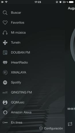 5.5.2 Proveedores Externos de Música Nota: Algunas de las aplicaciones externas requieren AirPlay y solo pueden ser utilizadas