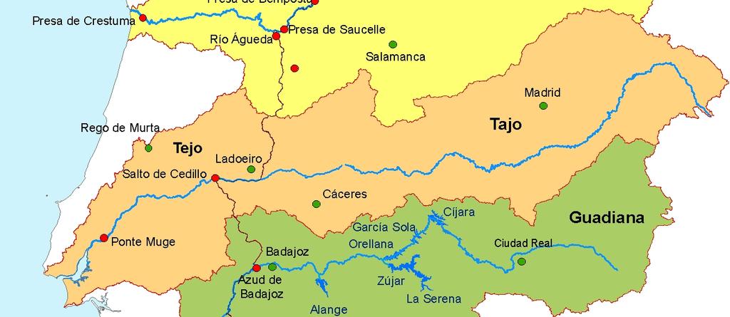 4. CUENCA HIDROGRÁFICA DEL TAJO 4. BACIA HIDROGRÁFICA DO TEJO Figura 3: Cuenca hidrográfica del Tajo / Bacia hidrográfica do Tejo 4.1.