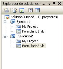 Ejercicio 2 1. Vas a crear una nueva solución denominada Unidad 1 donde vas a agregar dos proyectos: El anterior denominado Ejercicio1 y uno nuevo denominado Ejercicio2. Para ello: a.