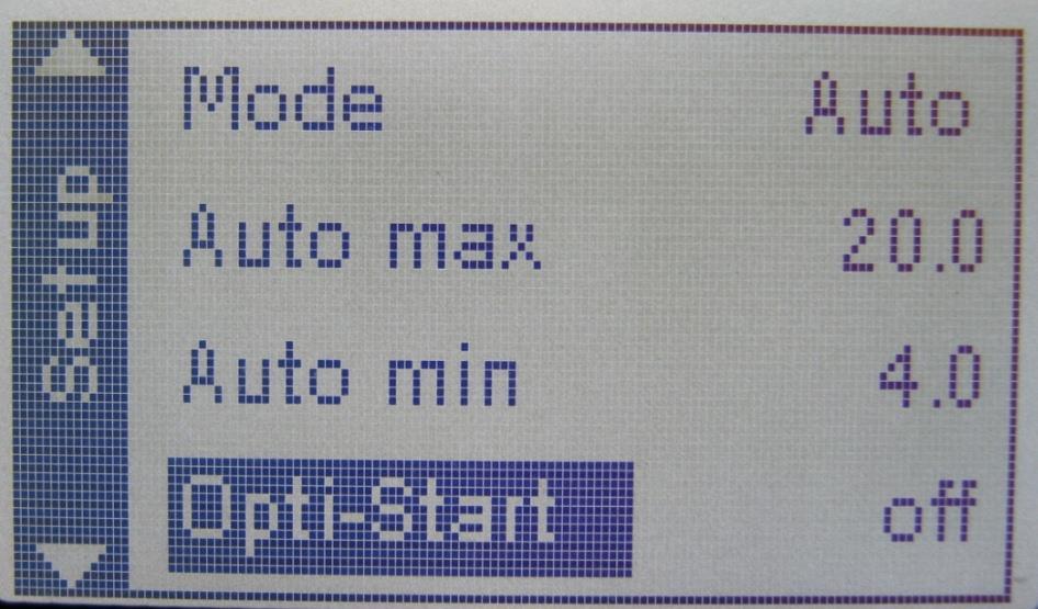Caracteristicas Opti-Start Opti-Start es un On / Off Ajuste en la pantalla de proveedor Es