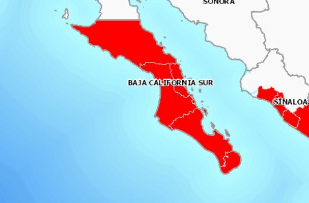 Figura 2. Situación fitosanitaria de la CRH en Baja California Sur, al mes de Octubre de 2016. Fuente: Mapa Dinámico Fitosanitario, SINAVEF 2016.