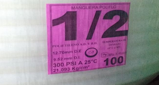 PLÁSTICOS CJ CATÁLOGO POLIFLO 300 Lbs Manguera fabricada en con una mezcla Polietileno de alta y bajadensidad, recomendada para el flujo de aire, líquidos, gases,