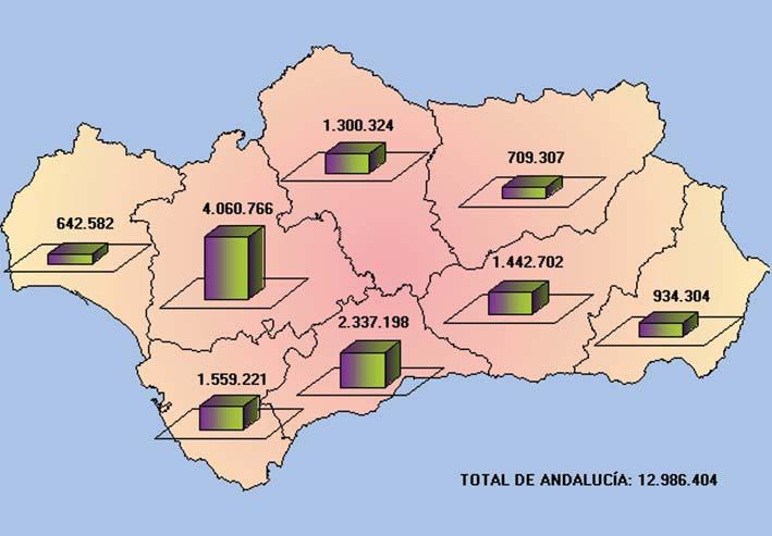 El estudio por provincias pone de manifiesto que Sevilla es donde se registra, de manera muy apreciable, el mayor número de siniestros: 4.060.