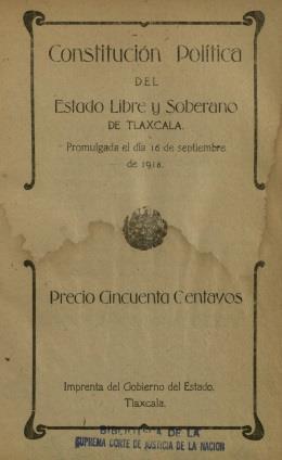 Constitución Política del Estado Libre y Soberano de Tlaxcala, que se