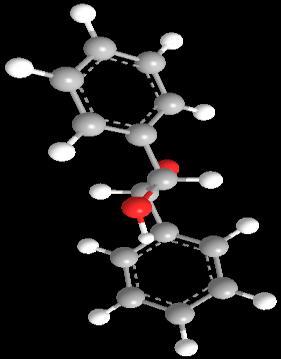 También podemos ver el compuesto de forma tridimensional: *La molécula presenta un plano de simetría. Espectro de 1 H-RMN.