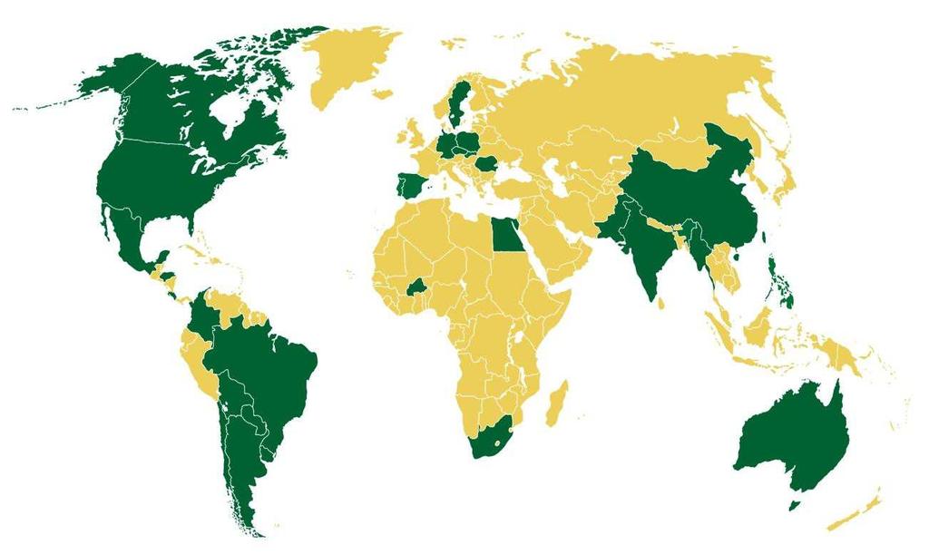 Los cultivos genéticamente modificados en el mundo - 2010 Megapaíses biotecnológicos 50.