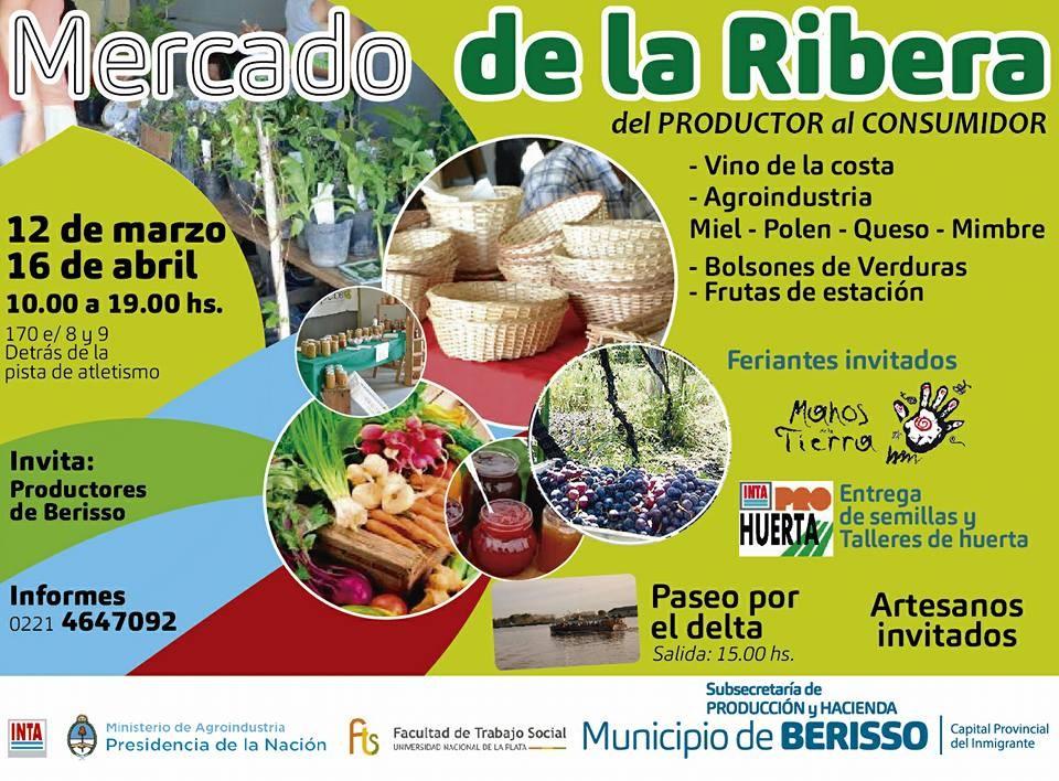 Mercado de la Ribera en Berisso: del productor al consumidor. Sábado 16 de abril.