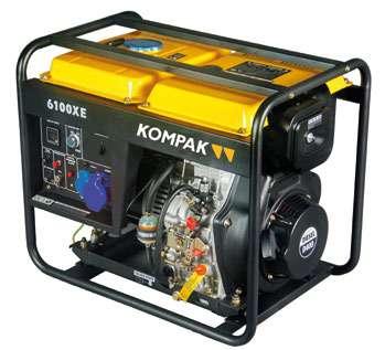 www.kompakpower.com GENERADOR DIESEL k6100xe Motor 4 tiempos, refrigerador por aire, diesel con inyección directa. Alarma de bajo nivel de aceite con paro automático del motor.
