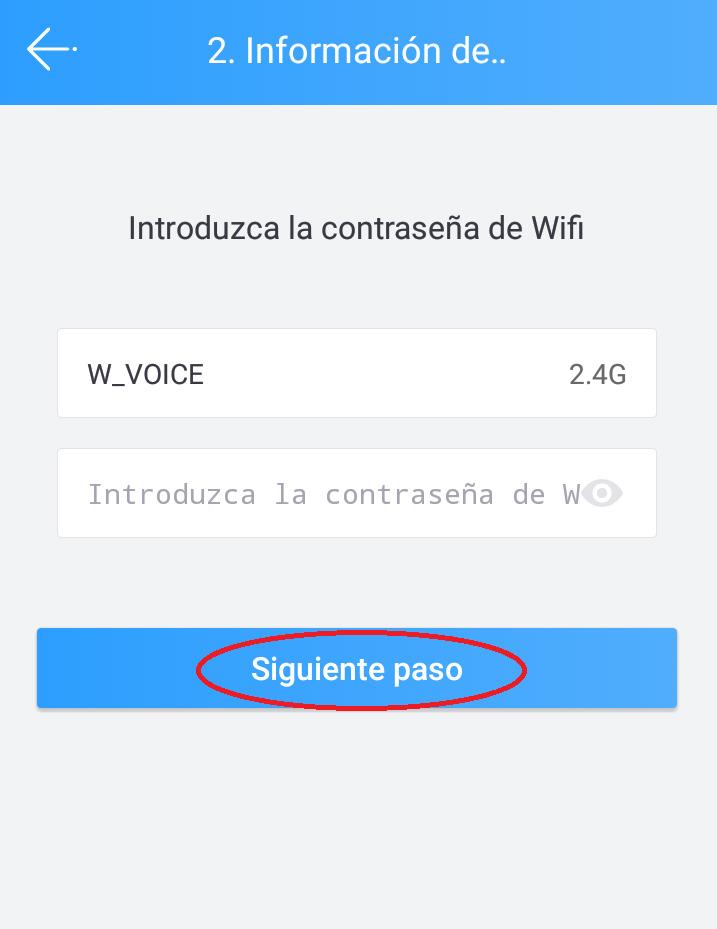 Ingrese el SSID y contraseña de la red wifi
