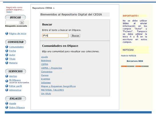 B. Buscar Información en Repositorio Digital Dspace 1.