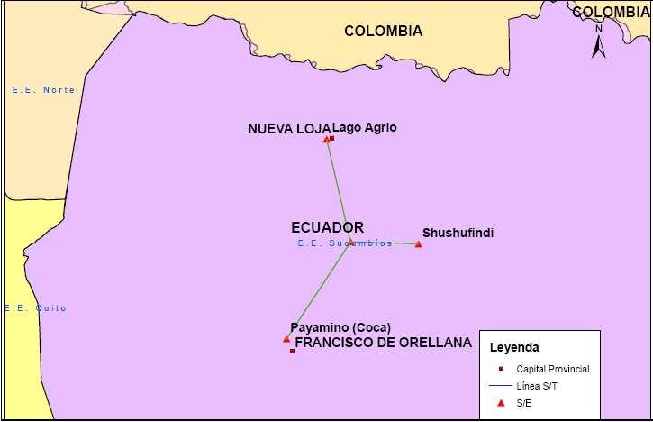 114 3.1.19 EMPRESA ELÉCTRICA REGIONAL SUCUMBÍOS S.A. 3.1.19.1 Cobertura El área de concesión de la E.E. Sucumbíos, cubre alrededor del 14,8% del territorio ecuatoriano, y corresponde a 37.842km 2.