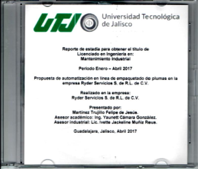 Contenido del CD Los Archivos que debe de contener el CD son: 1) El reporte de Estadía (en PDF) (Formato 2) 2) El Formato de Resumen de Estadía