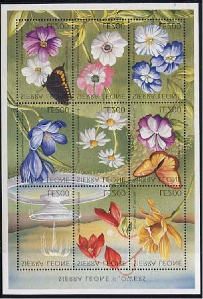 1996 Agosto 19 : Flores de Sierra Leone (2 BF de 9 valores) (Scott